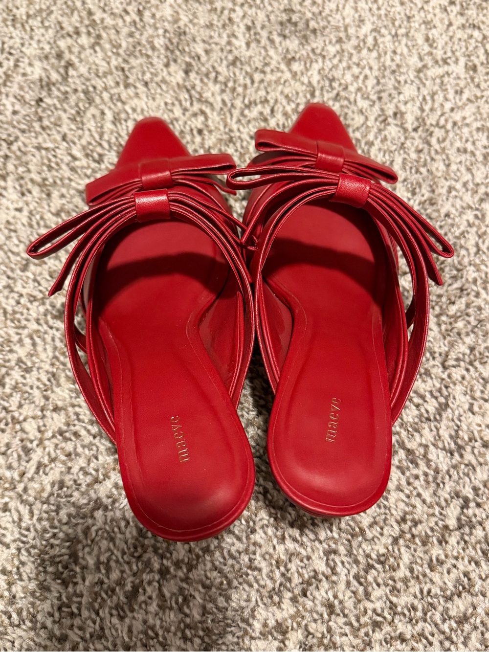 Maeve by Anthropologie Red Bow Pointed-Toe Women's Mule, size 7.5 - Picture 2 of 4